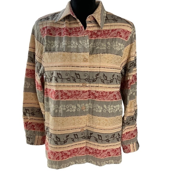 🎉 SALE Alfred Dunner Embroidered Chambray Jacket - Picture 1 of 5